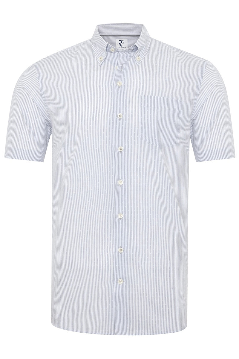 Direct From Brand,R2 Amsterdam, R2 Amsterdam Light Grey/White Striped Poplin Shirt, Grey, Medium-43-Tag40Medium-44-Tag41Large-46-Tag42Extra Extra Large-50-Tag44Medium-42-Tag39