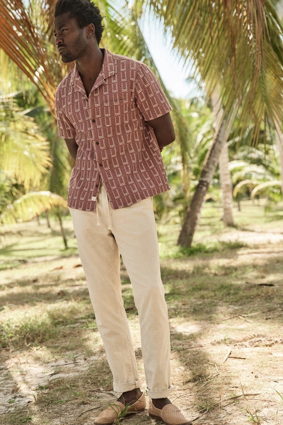 Wholesale,Marine Layer, Marine Layer Withered Rose Textured Seersucker Dobby Shirt, Brown, Medium-44-TagMLarge-47-TagL