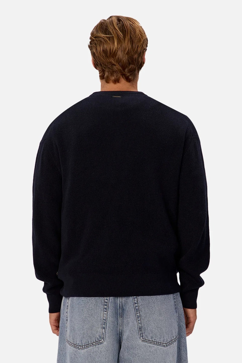 Wholesale,INDUSTRIE AUSTRALIA, INDUSTRIE AUSTRALIA Navy Crewneck Sweater, Blue, Medium-46-TagMLarge-48-TagL