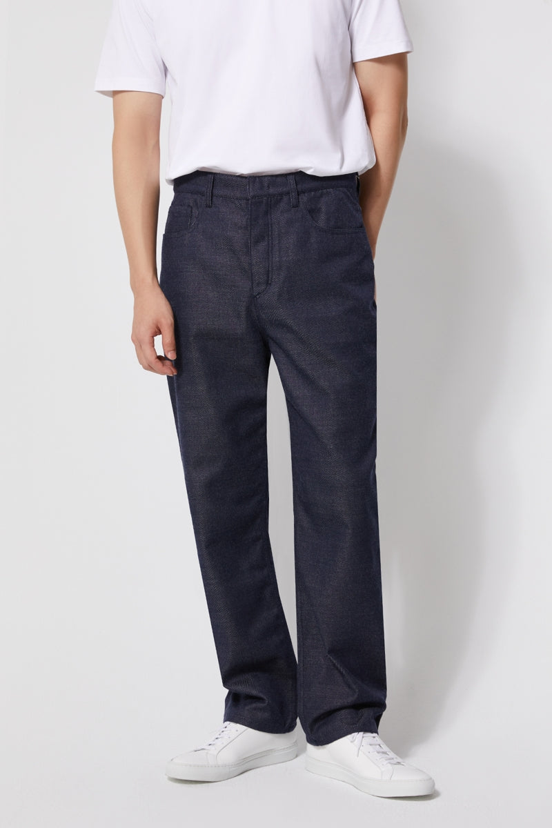 Direct From Brand,FYNE, FYNE Navy Temperature Control Denim Pants, Blue, 32W-30L-TagM