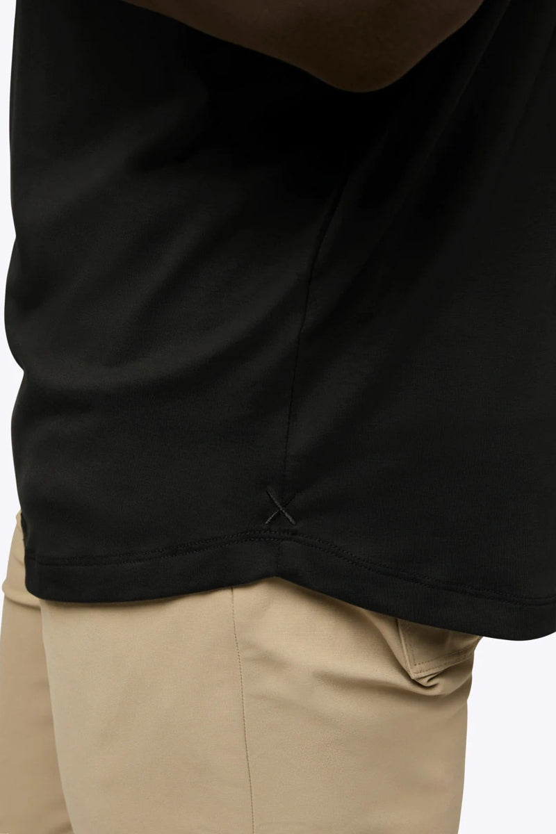 Wholesale,CUTS, CUTS Black Curve-Hem Buttery Soft Henley, Black, Extra Extra Large-47-TagXXL