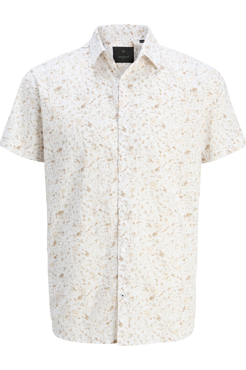 Wholesale,Jack & Jones, Jack & Jones White/Tan Abstract Floral Print Shirt, White, Large-45-TagLMedium-43-TagMExtra Large-48-TagXL