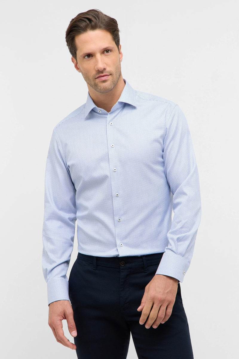 Wholesale,1863 by Eterna, 1863 by Eterna Blue Geo Structured Modern Fit Shirt, Blue, Extra Large-52-Tag17