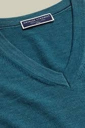 Wholesale,Charles Tyrwhitt, Charles Tyrwhitt Teal Pure Merino Wool V-Neck Sweater, Blue, Small-39-TagS