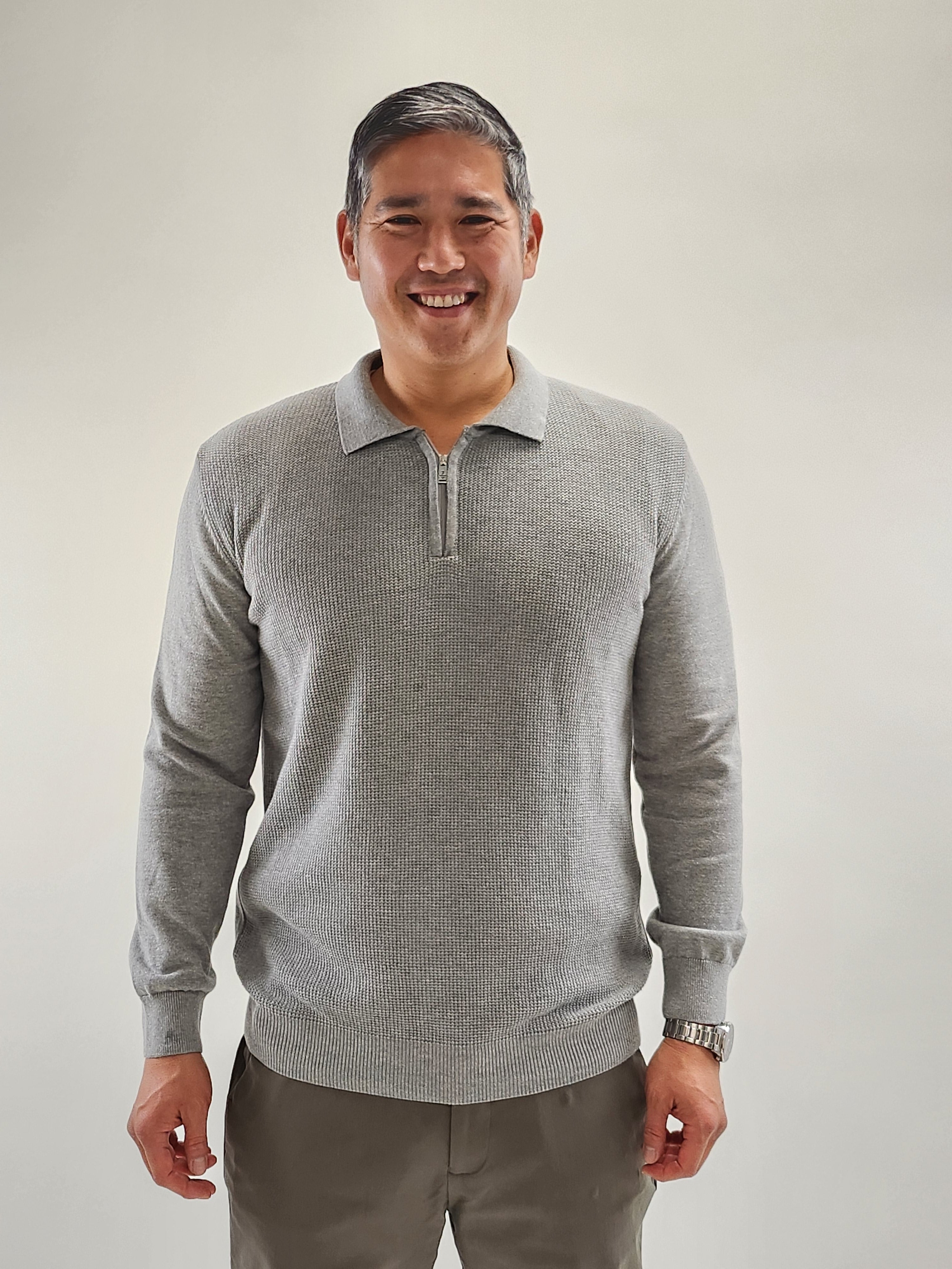 Wholesale,Jakamen, Jakamen Grey Qrt Zip Knit Textured Pullover, Grey, Extra Large-48-TagXXL
