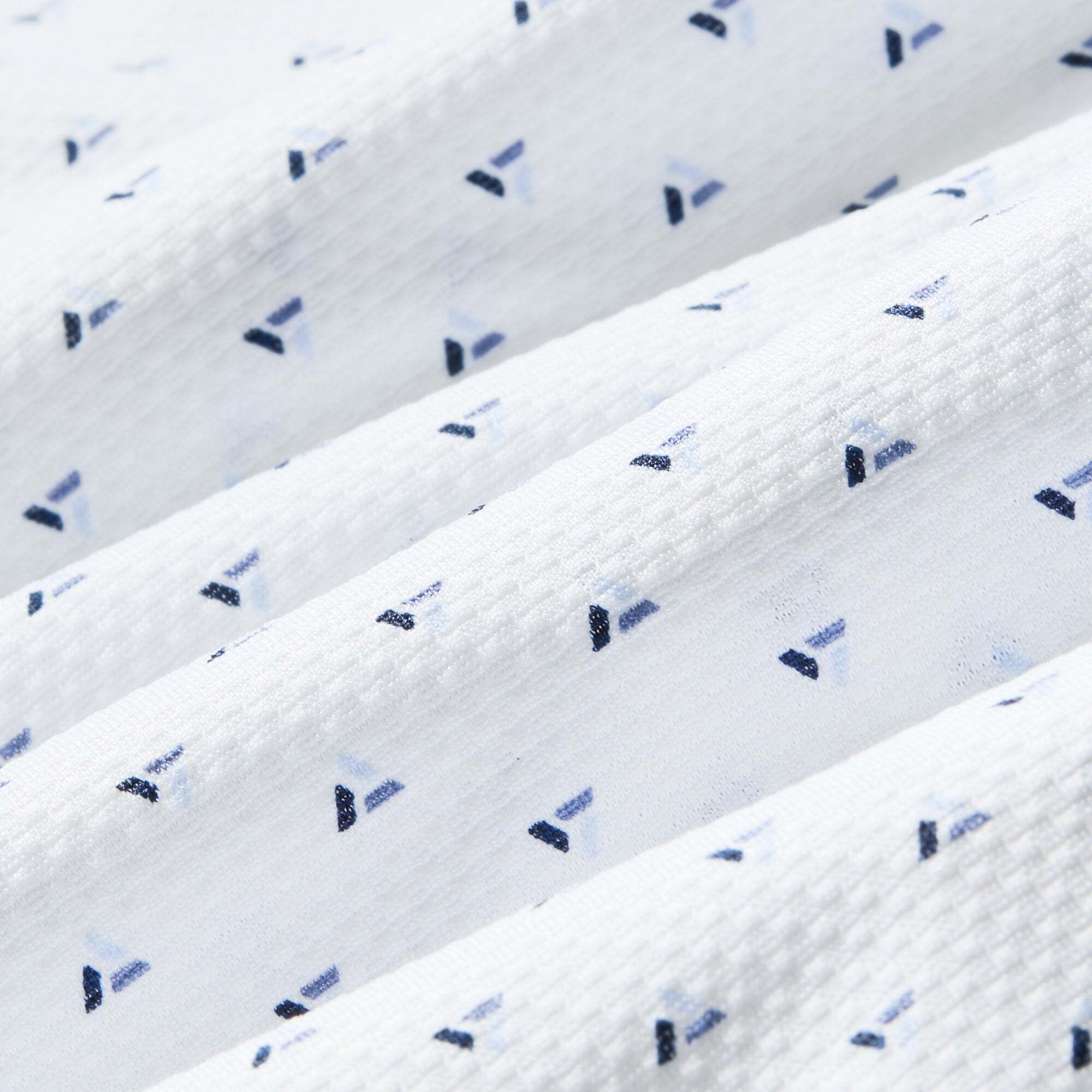 Wholesale,Mizzen + Main, Mizzen + Main White Triangle Print No-Tuck Trim Shirt, White, Extra Large-49-TagXL