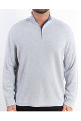 Nicoby Age of Wisdom Heather Light Grey Qtr Zip Waffle Pullover