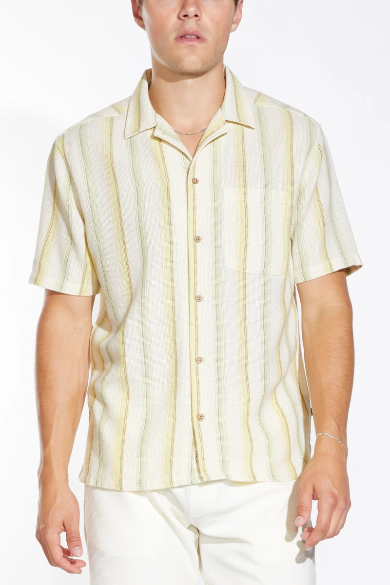 Wholesale,Civil Society, Civil Society Sage/White Striped Textured Shirt, Green, Small-43-TagS
