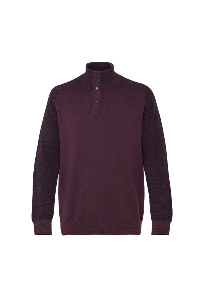Wholesale,American Heritage, American Heritage Burgundy Hidden Quarter Zip Sweater, Purple, Extra Large-48-TagXL