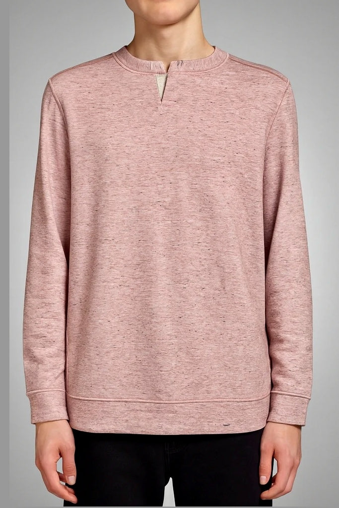 Wholesale,Nicoby Age of Wisdom, Nicoby Age of Wisdom Coral Melange Keyhole Sweatshirt, Pink, Large-45-TagL
