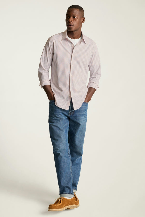 Bonobos Orang/Blue Plaid Slim Fit Shirt