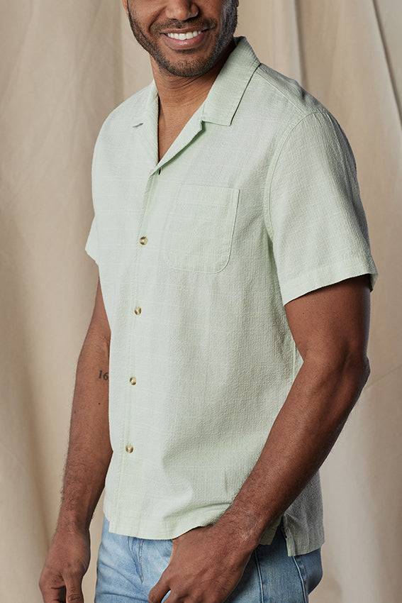 Wholesale,The Normal Brand, The Normal Brand Pastel Green Stripe Short Sleeve Button Up Shirt, Green, Large-46-TagLExtra Large-49-TagXLExtra Extra Large-54-TagXXLMedium-43-TagM