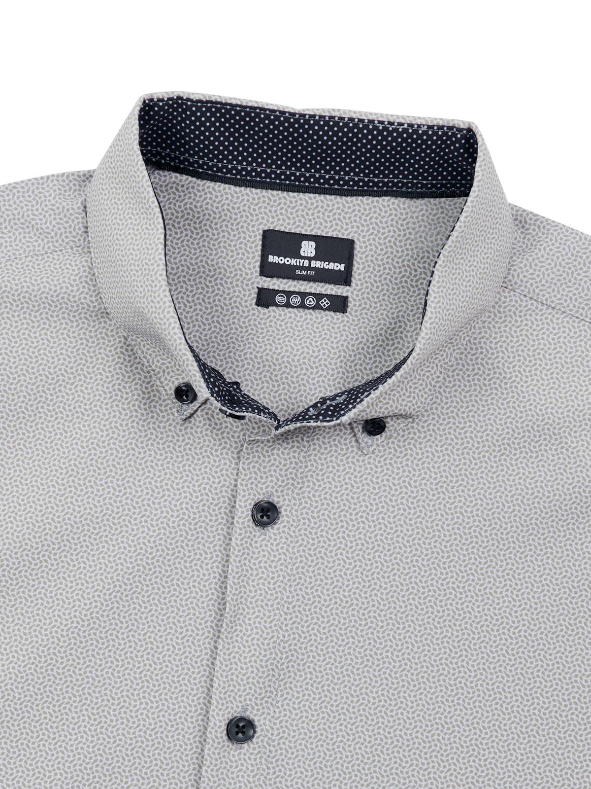 Faire,Brooklyn Brigade, Brooklyn Brigade Green Geo Four-way Stretch Short Sleeve Shirt, Green, Small-40-TagSMedium-43-TagMExtra Large-49-TagXLExtra Extra Large-52-TagXXLLarge-46-TagL