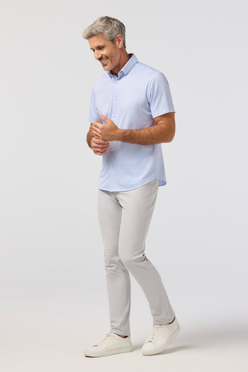 Wholesale,Mizzen + Main, Mizzen + Main Blue/White Gingham No-Tuck Classic Shirt, Blue, Extra Large-52-TagXL