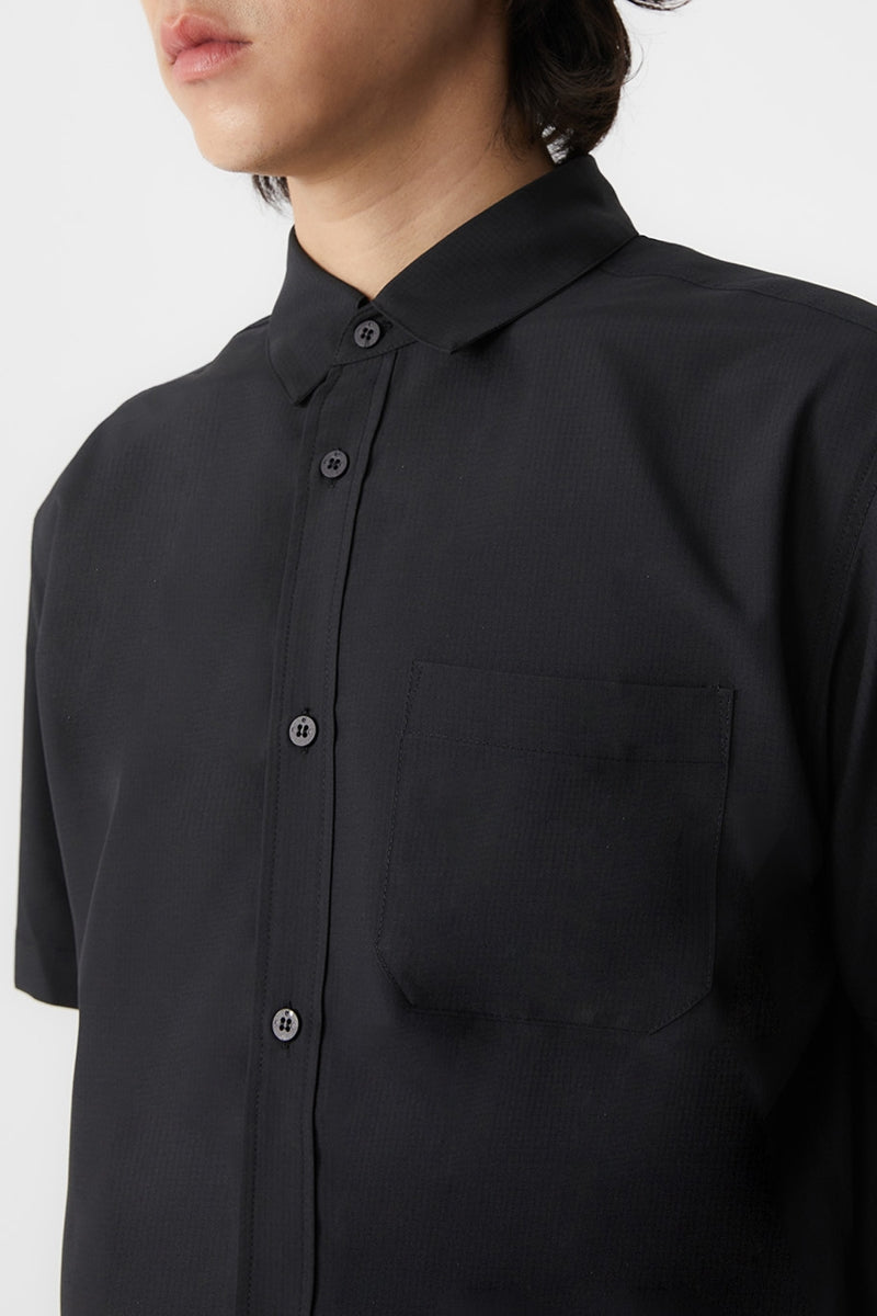 Direct From Brand,FYNE, FYNE Black Anti-UV Function Performance Short Sleeve Shirt, Black, Medium-44-TagMLarge-46-TagL