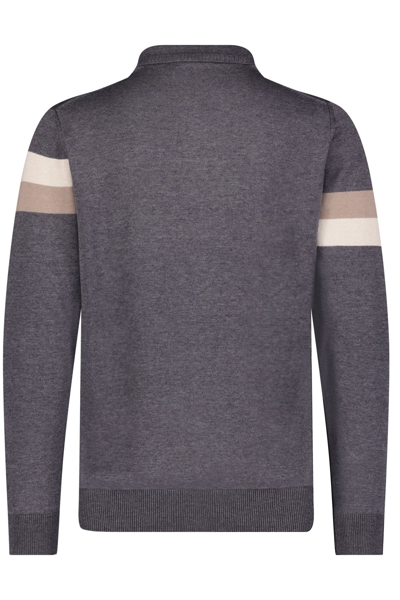 Wholesale,Luchiano Visconti, Luchiano Visconti Charcoal Intersia Zip Polo, Grey, Medium-42-TagMLarge-44-TagLExtra Large-46-TagXLExtra Extra Large-48-TagXXLSmall-40-TagS