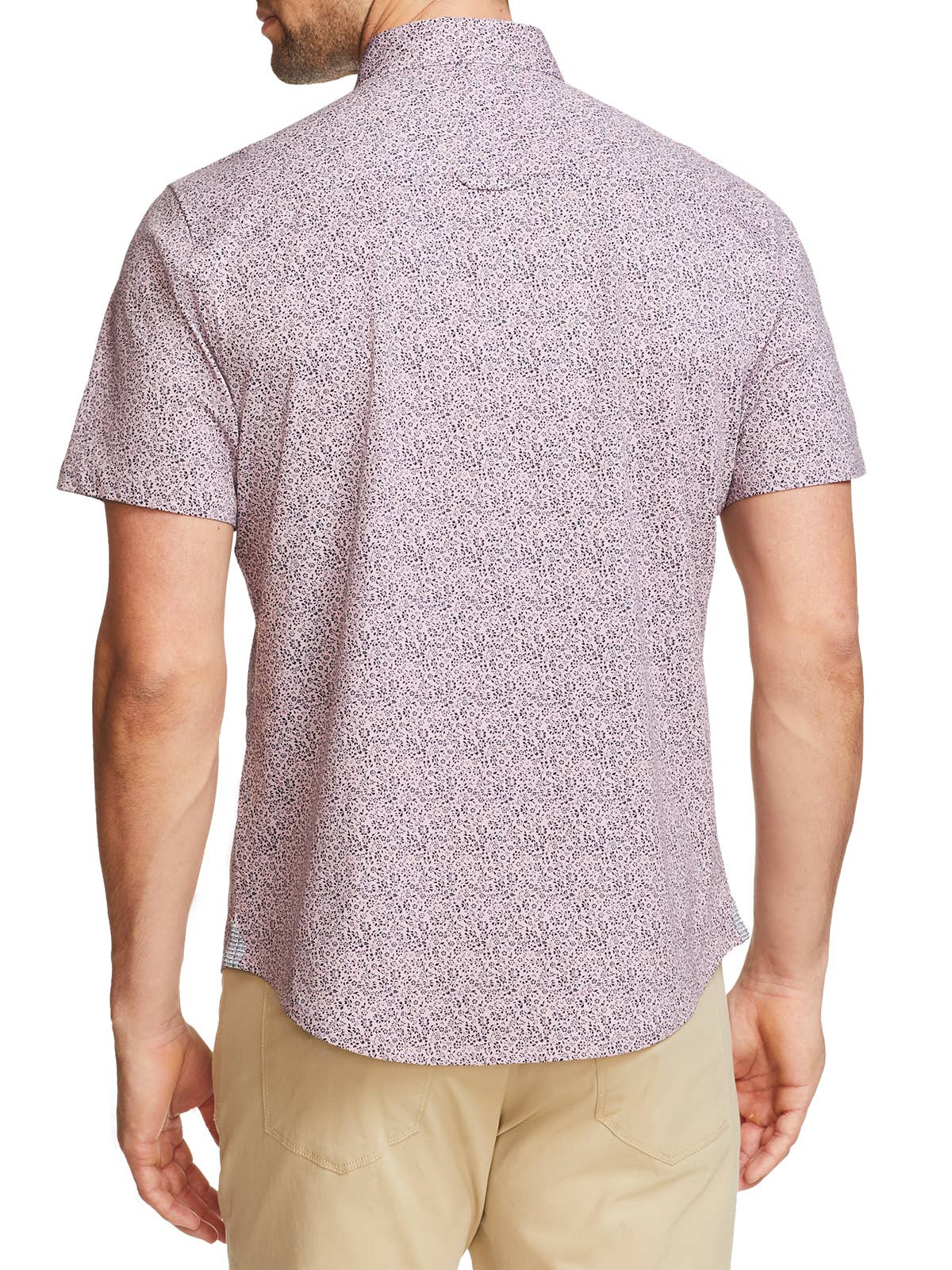 Faire,Brooklyn Brigade, Brooklyn Brigade Mauve Floral Print Knit Short Sleeve Shirt, Purple, Extra Large-49-TagXL