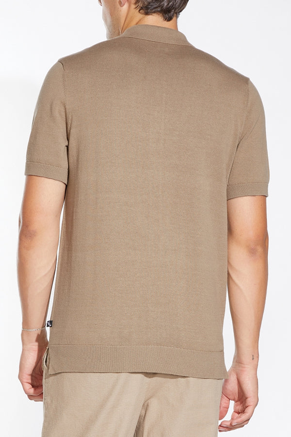 Civil Society Khaki Sweater Knit Textured Shirt