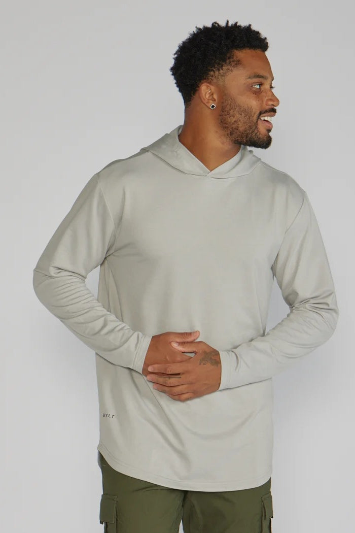 Wholesale,BYLT, BYLT Grey Drop-cut 4-way Stretch Hoodie, Grey, Large-43-TagL