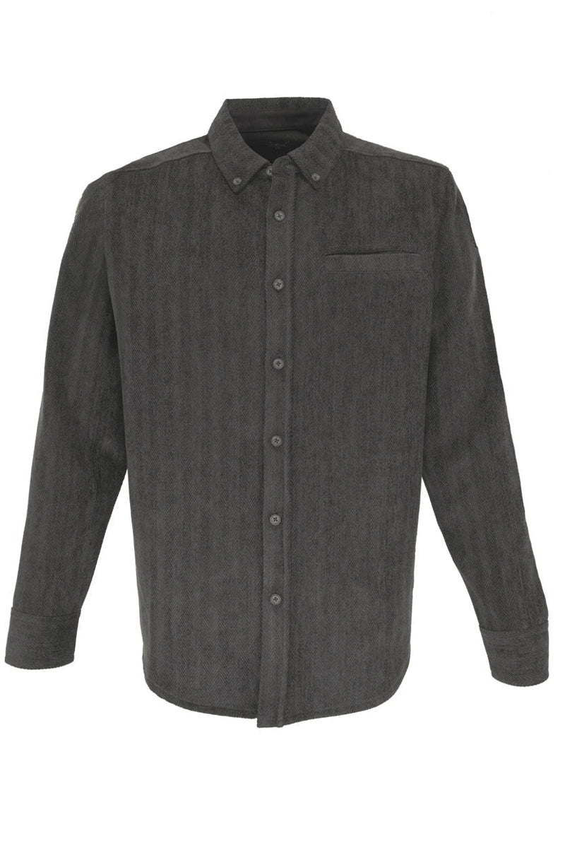 Wholesale,Nicoby Age of Wisdom, Nicoby Age of Wisdom Charcoal Corduroy Chenille Herringbone Overshirt, Grey, Medium-44-TagM