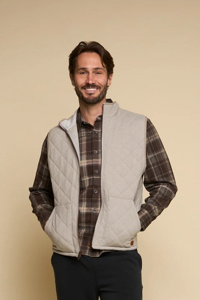 Wholesale,Fundamental Coast, Fundamental Coast Steel Grey Full Zip Quilted Vest, Grey, Medium-42-TagM