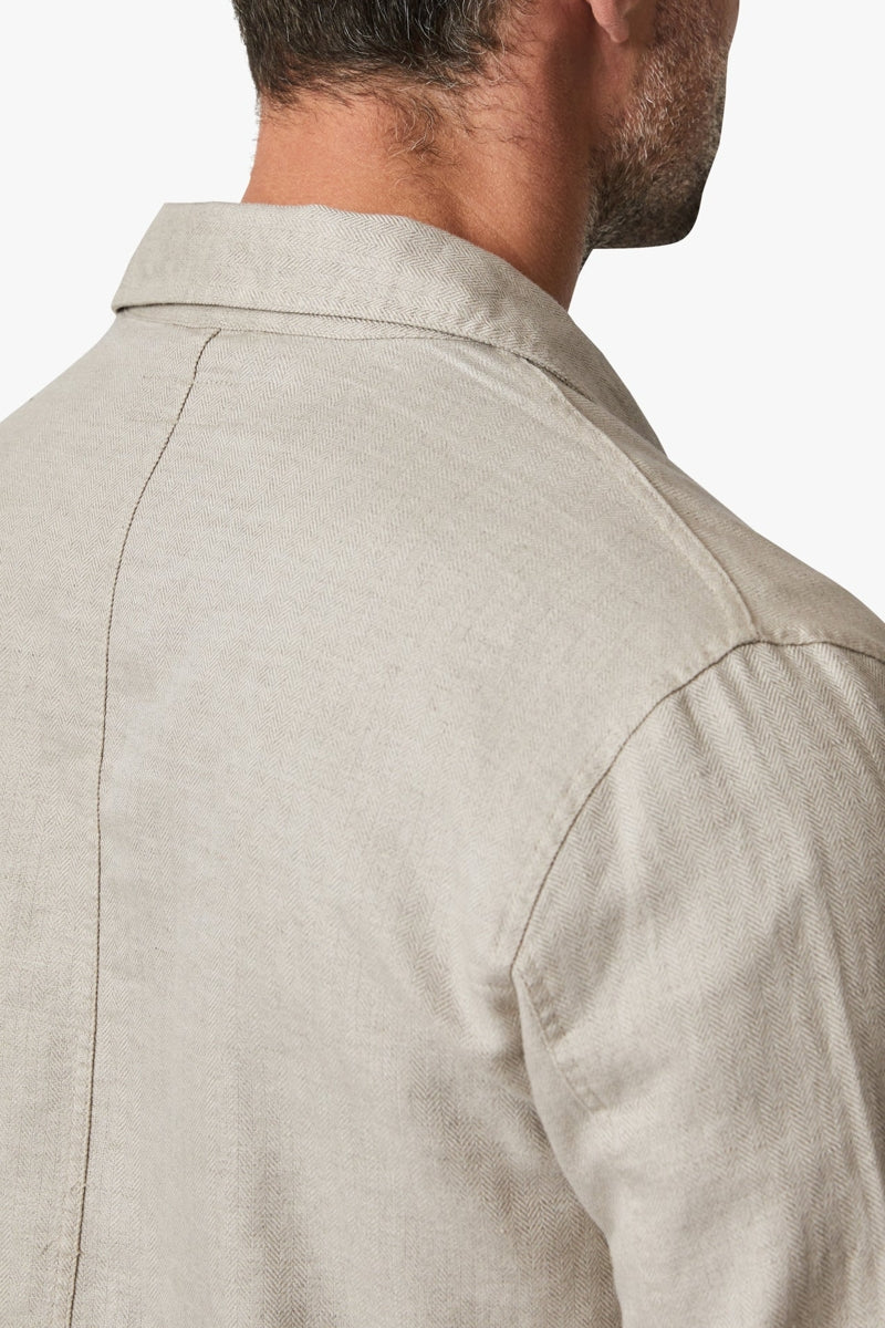 34 Heritage Beige Herringbone Overshirt