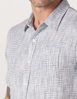 The Normal Brand Light Blue Woven Freshwater Short Sleeve Button Up Shirt