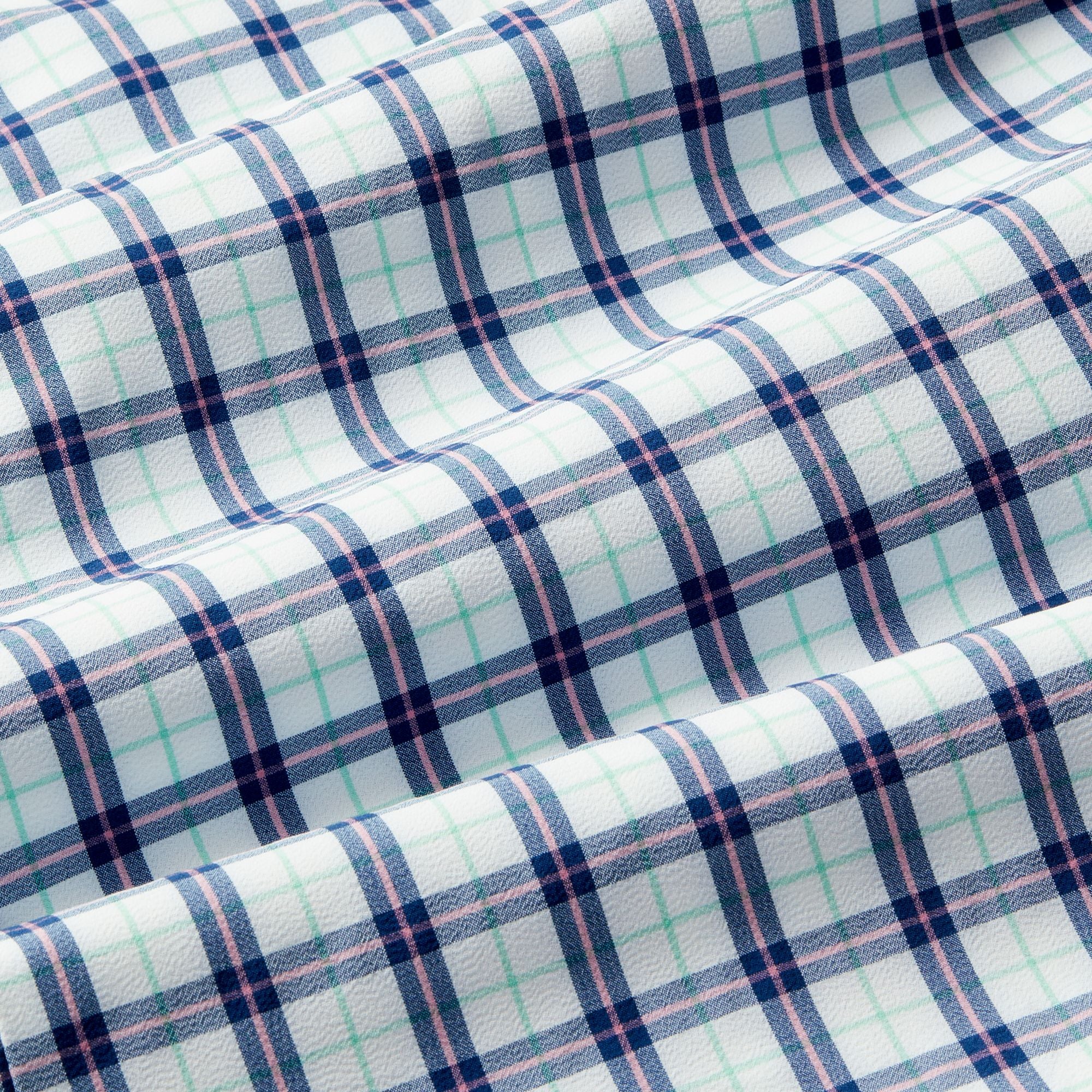 Wholesale,Mizzen + Main, Mizzen + Main Blue/Green Plaid Trim Four-way Stretch Long Sleeve Leeward Dress Shirt, Blue, Large-45-TagL
