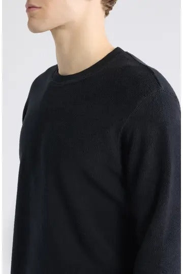 Wholesale,James Campbell, James Campbell Black Fleece Textured Sweatshirt, Black, Medium-44-TagMLarge-46-TagLExtra Large-49-TagXL