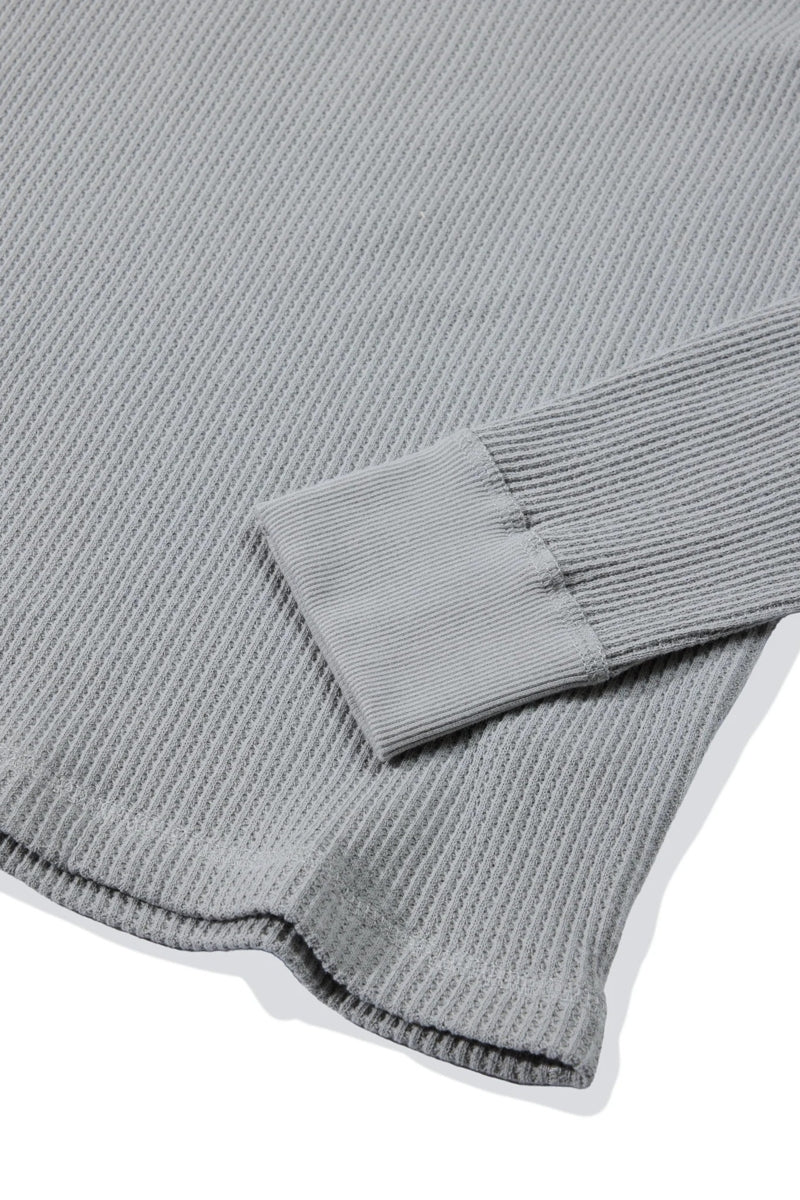 Faire,Grayers, Grayers Grey Hefty Waffle Knit Stretch Henley, Grey, Medium-44-TagM