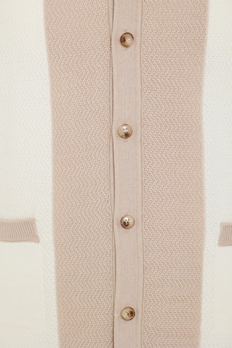 Wholesale,Luchiano Visconti, Luchiano Visconti Beige/Cream Knit Full Button Shirt, Tan, Extra Large-47-TagXL