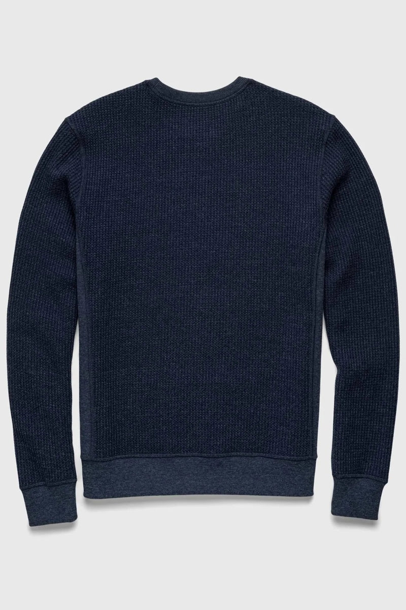 Wholesale,Surfside Supply, Surfside Supply Navy Heather Thermal Waffle Weave Crewneck, Blue, Medium-46-TagMLarge-49-TagLExtra Large-52-TagXLExtra Extra Large-55-TagXXLSmall-44-TagS