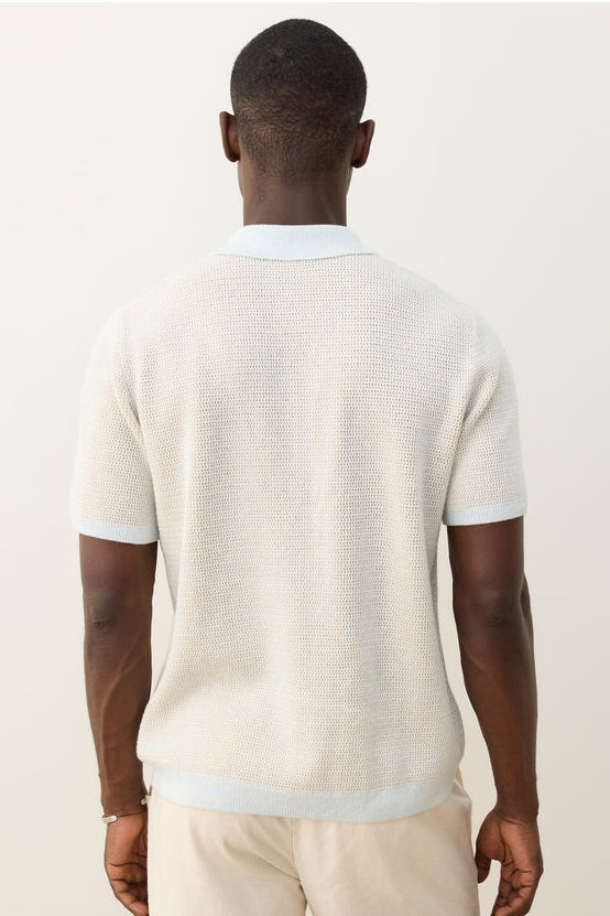 Wholesale,Marine Layer, Marine Layer Light Aqua Two-tone Textured Sweater Knit Shirt, Blue, Medium-43-TagMLarge-46-TagLExtra Large-48-TagXLSmall-40-TagS