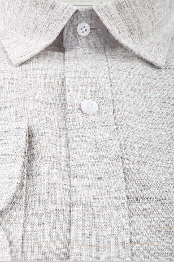 Wholesale,Jakamen, Jakamen Light Grey Textured Cotton/Linen Comfort Fit Shirt, Grey, Medium-44-TagM