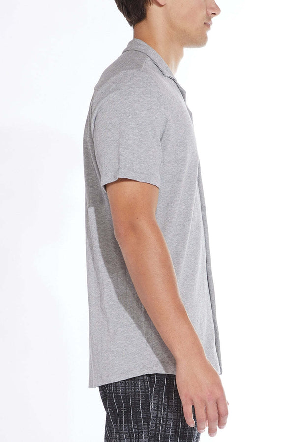 Civil Society Heather Grey Knit Pointelle Short Sleeve Shirt