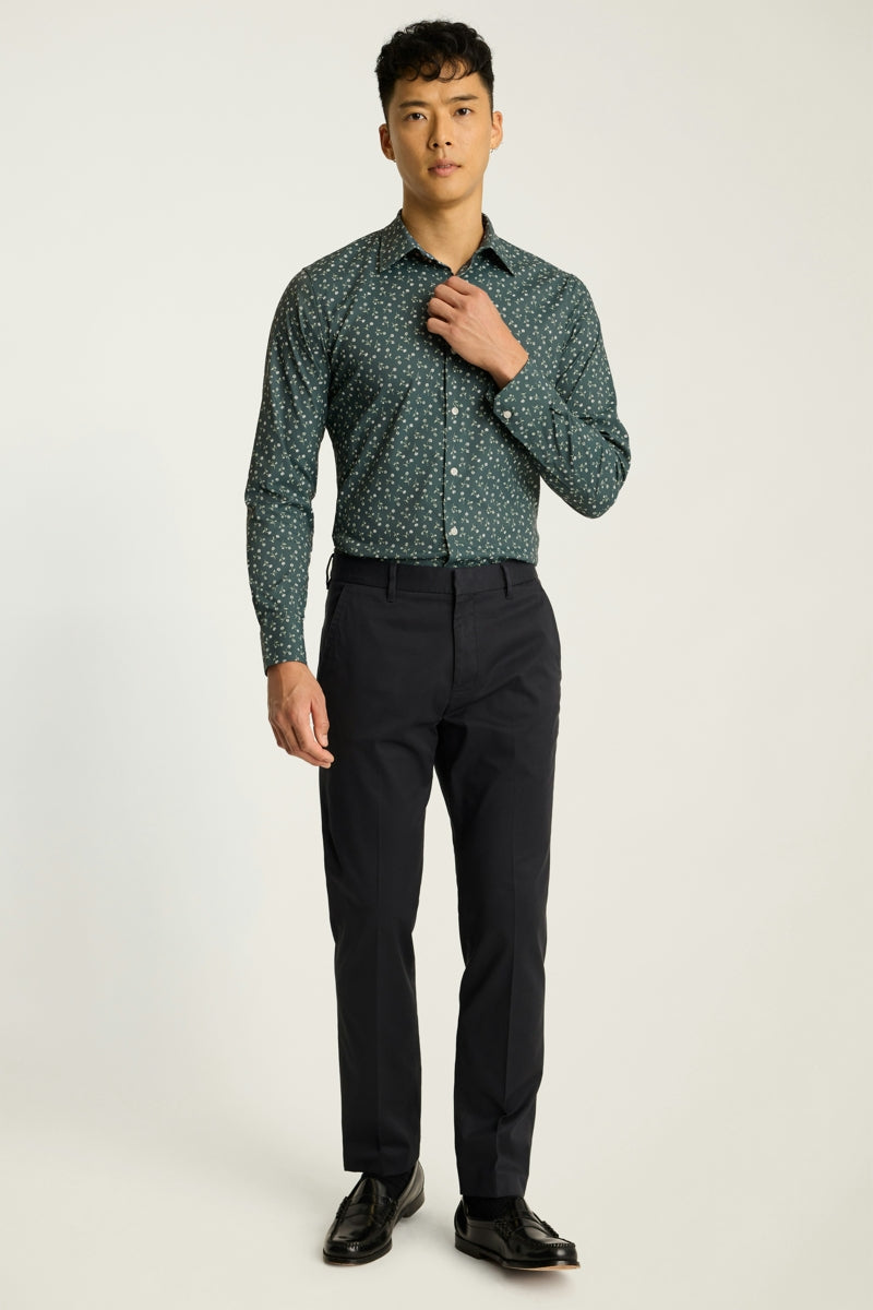 Wholesale,Bonobos, Bonobos Smoky Green Floral Print Slim Fit Shirt, Green, Medium-42-TagM