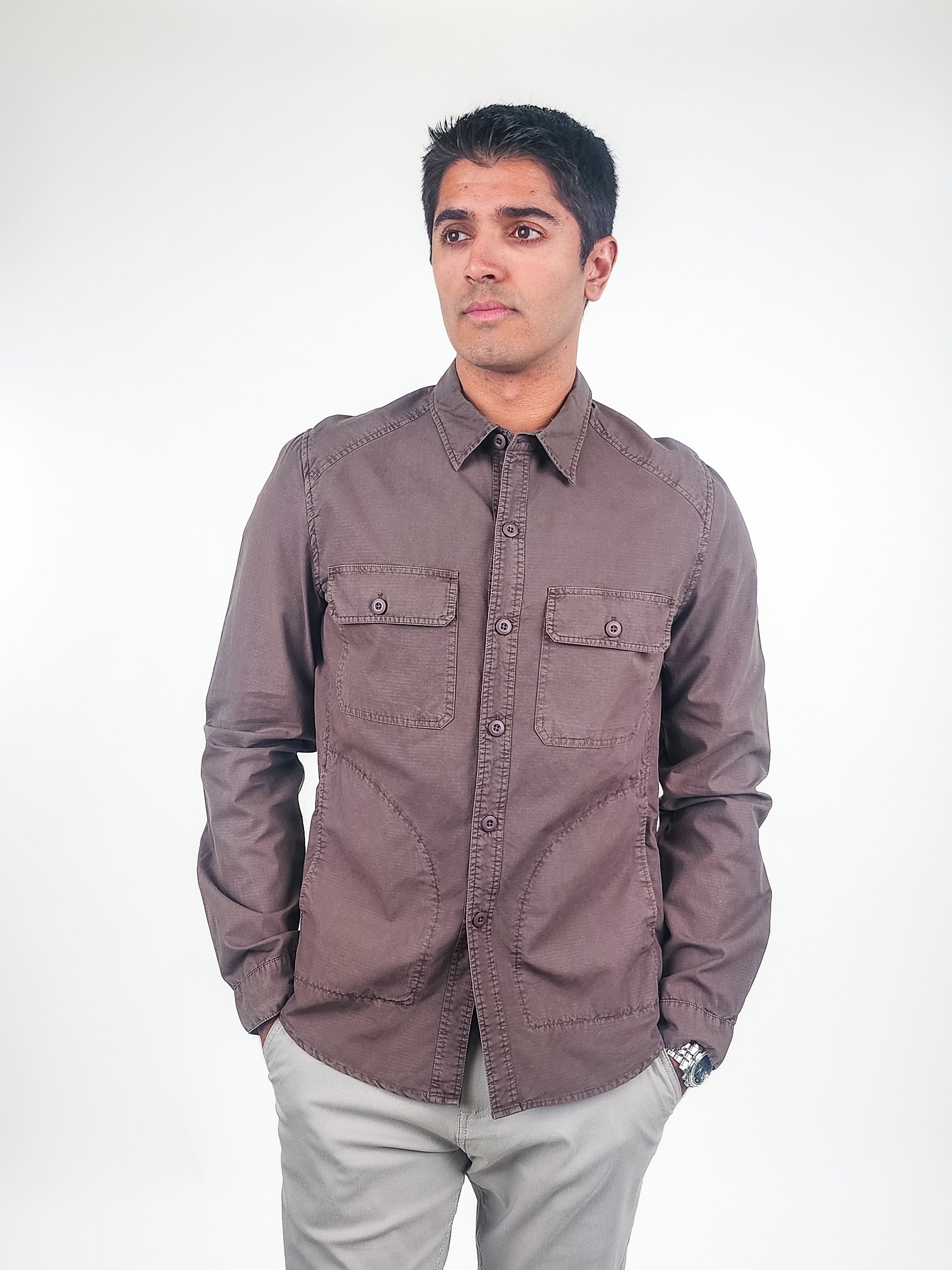 Other,NSF, NSF Brown Ripstop Long Sleeve Utility Shirt, , 