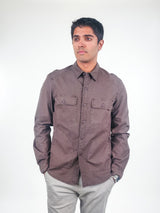 NSF Brown Ripstop Long Sleeve Utility Shirt