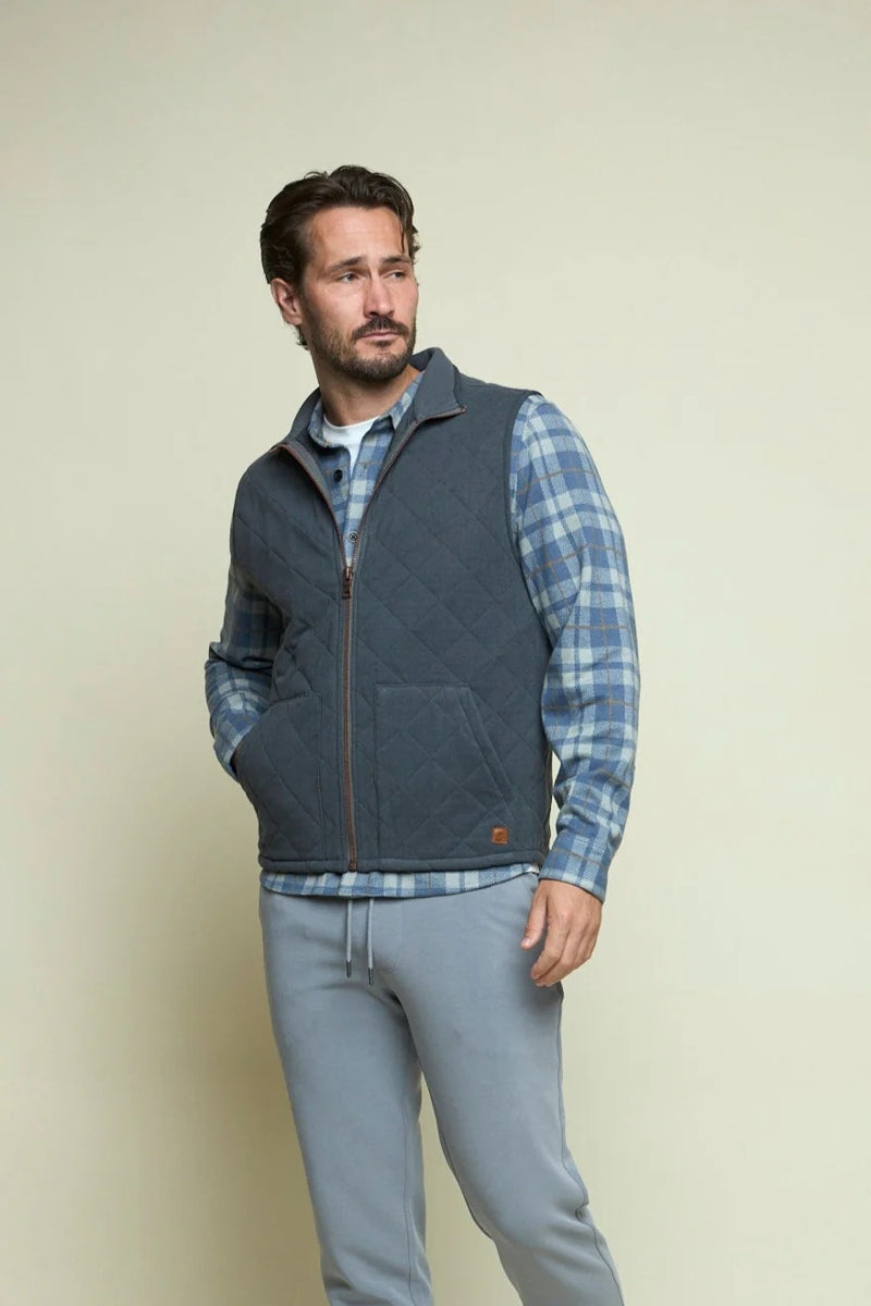 Wholesale,Fundamental Coast, Fundamental Coast Smoke Full Zip Quilted Vest, Grey, Large-45-TagL