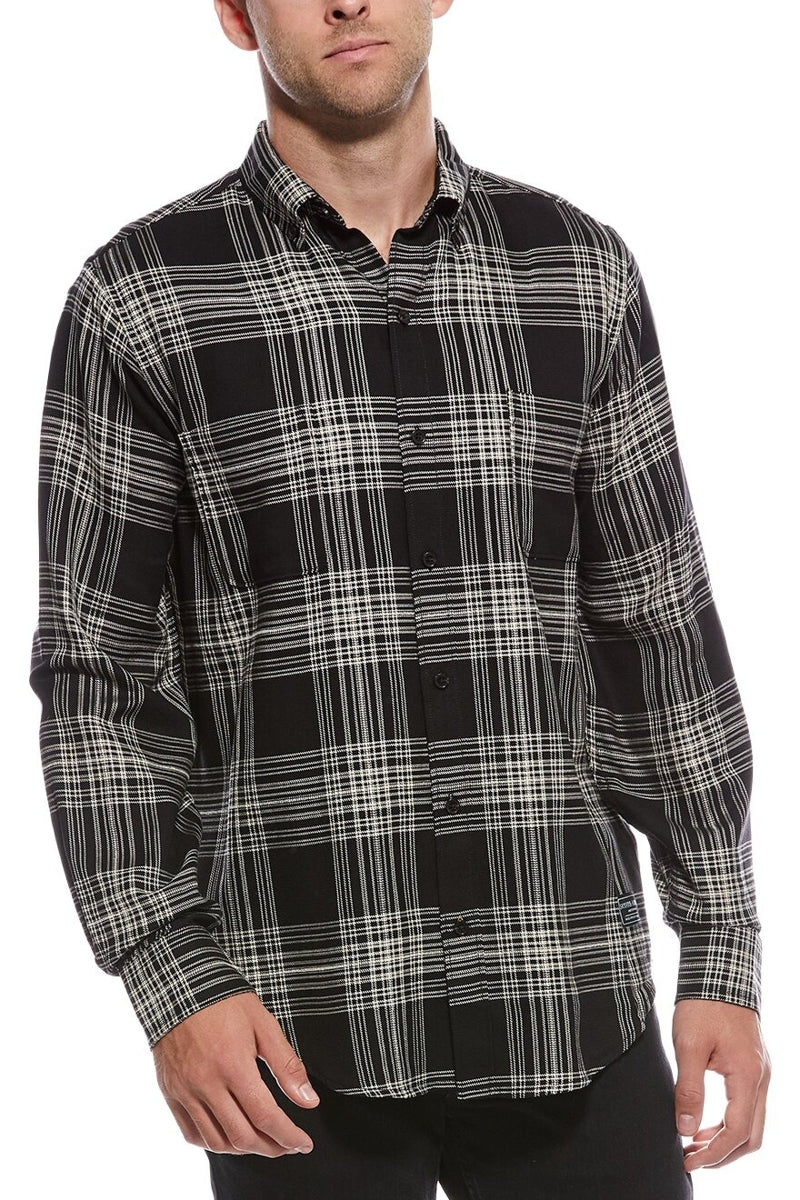 Wholesale,Scotch & Soda, Scotch & Soda Black/Cream Textured Plaid Shirt, Black, Small-43-TagS