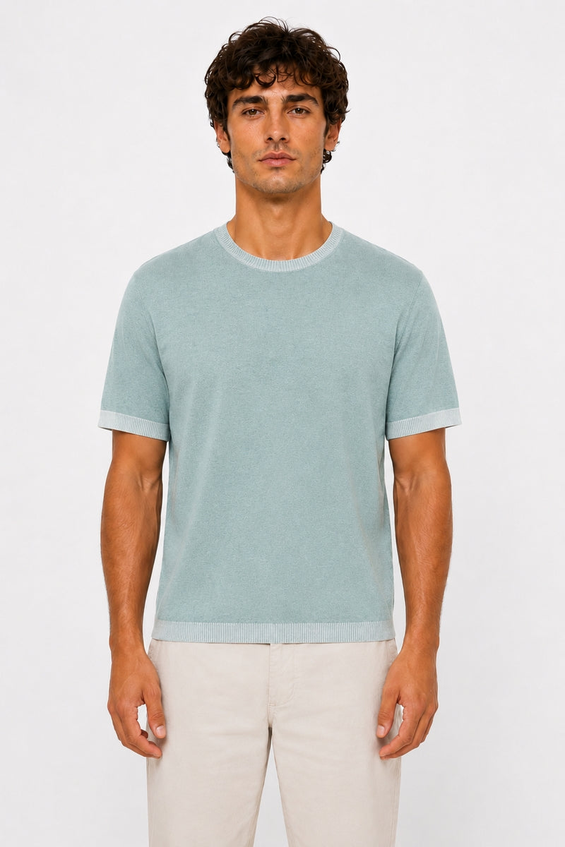 Wholesale,Luchiano Visconti, Luchiano Visconti Mint Double Faced Knit T-Shirt, Green, Extra Extra Large-48-TagXXL