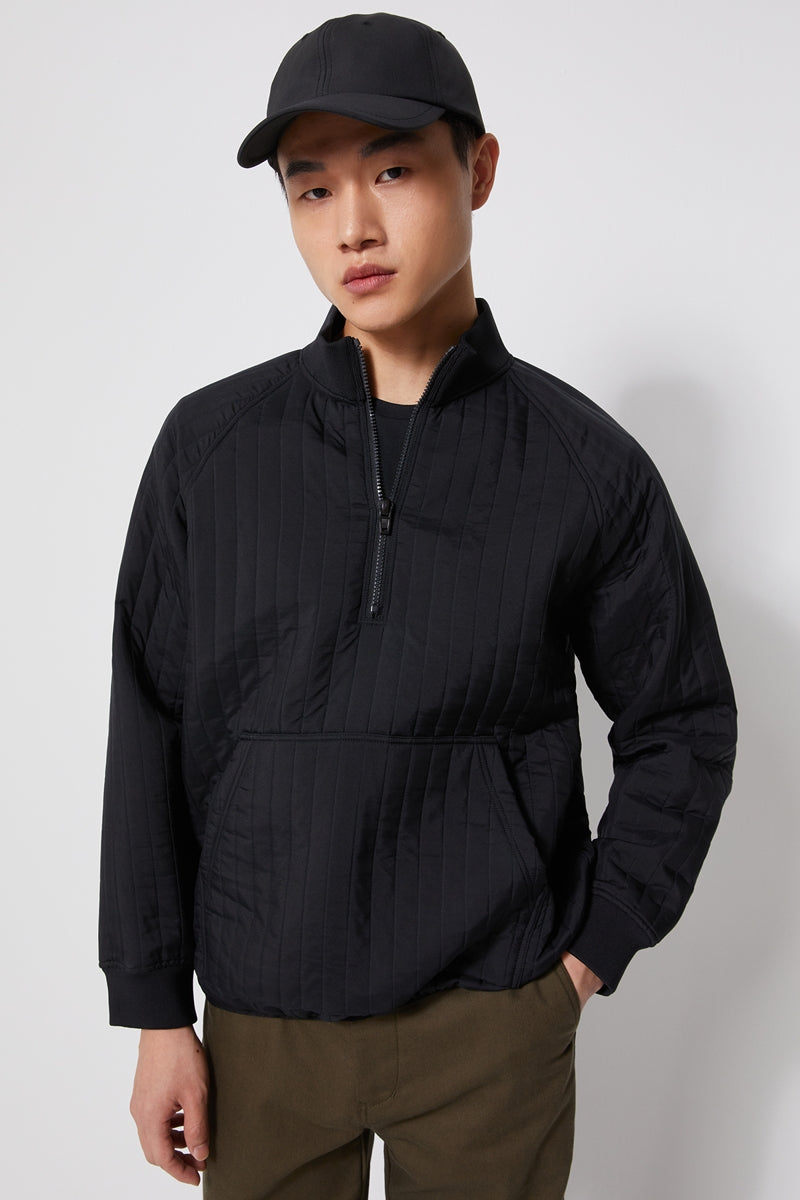 Direct From Brand,FYNE, FYNE Black Water-proof Liner Half-zip Jacket, Black, Large-46-TagLMedium-44-TagM