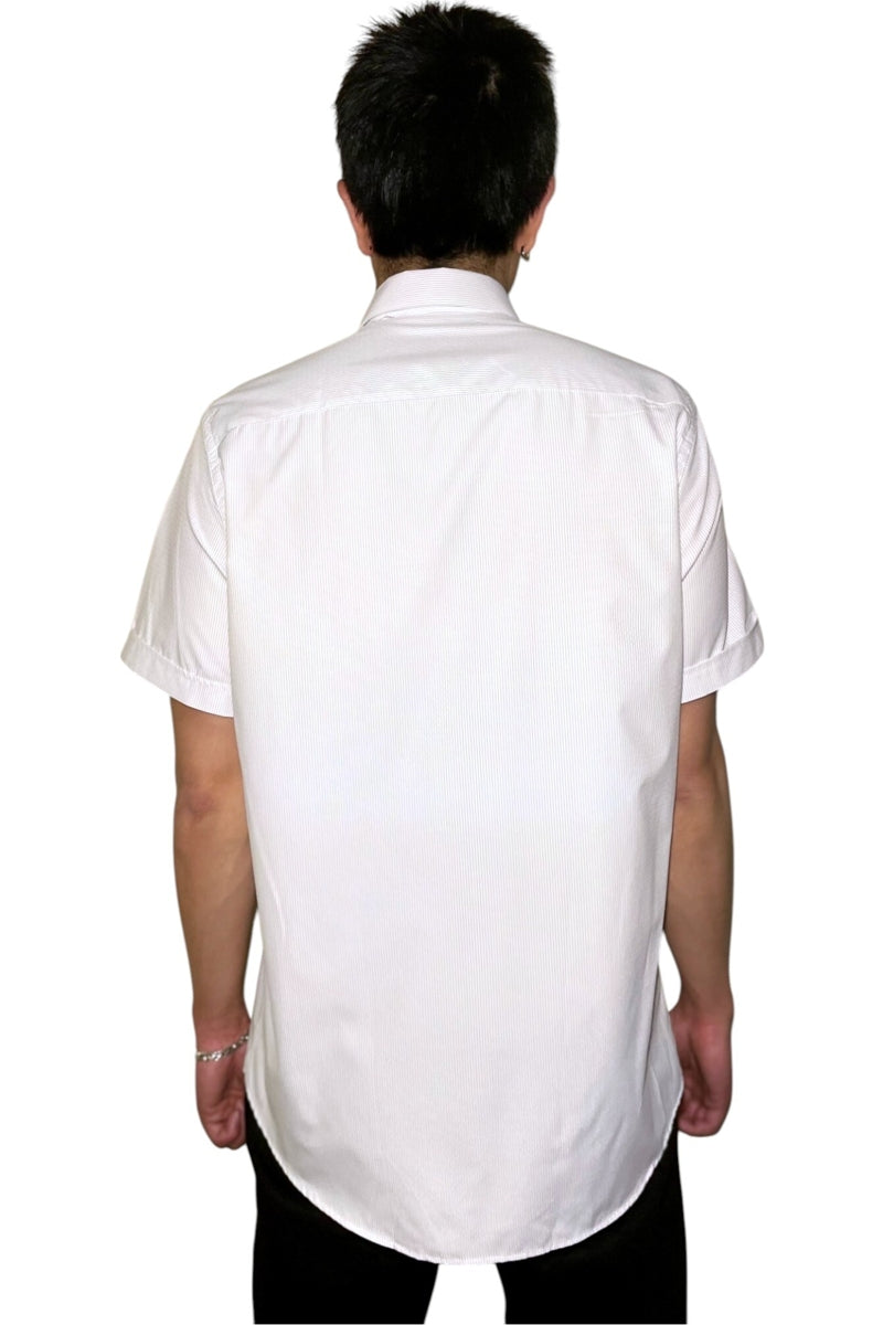 Wholesale,Jakamen, Jakamen White/Black Striped Textured Classic Fit Shirt, White, Medium-45-TagMLarge-48-TagLExtra Large-50-TagXLExtra Large-52-TagXXL