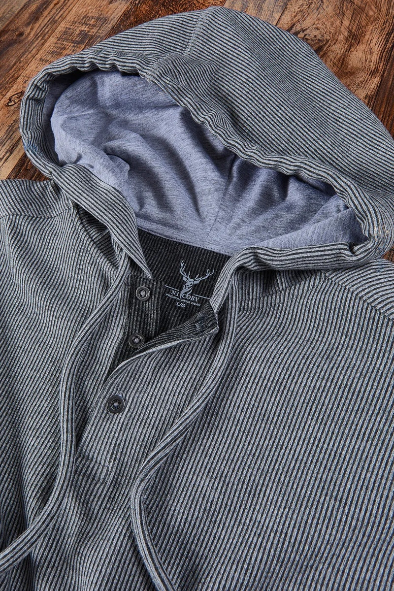 Wholesale,Nicoby Age of Wisdom, Nicoby Age of Wisdom Light Grey Melange Mini Stripe Hoodie, Grey, Large-46-TagL