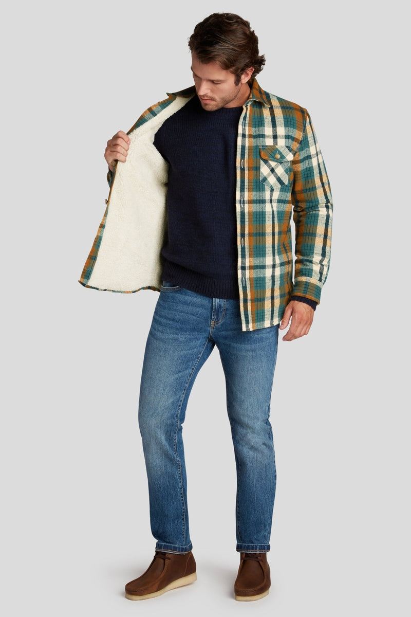 Other,Grayers, Grayers Edmund Multi Blue/Tan Sherpa Lined Fleece Shacket, Blue, Small-44-TagS