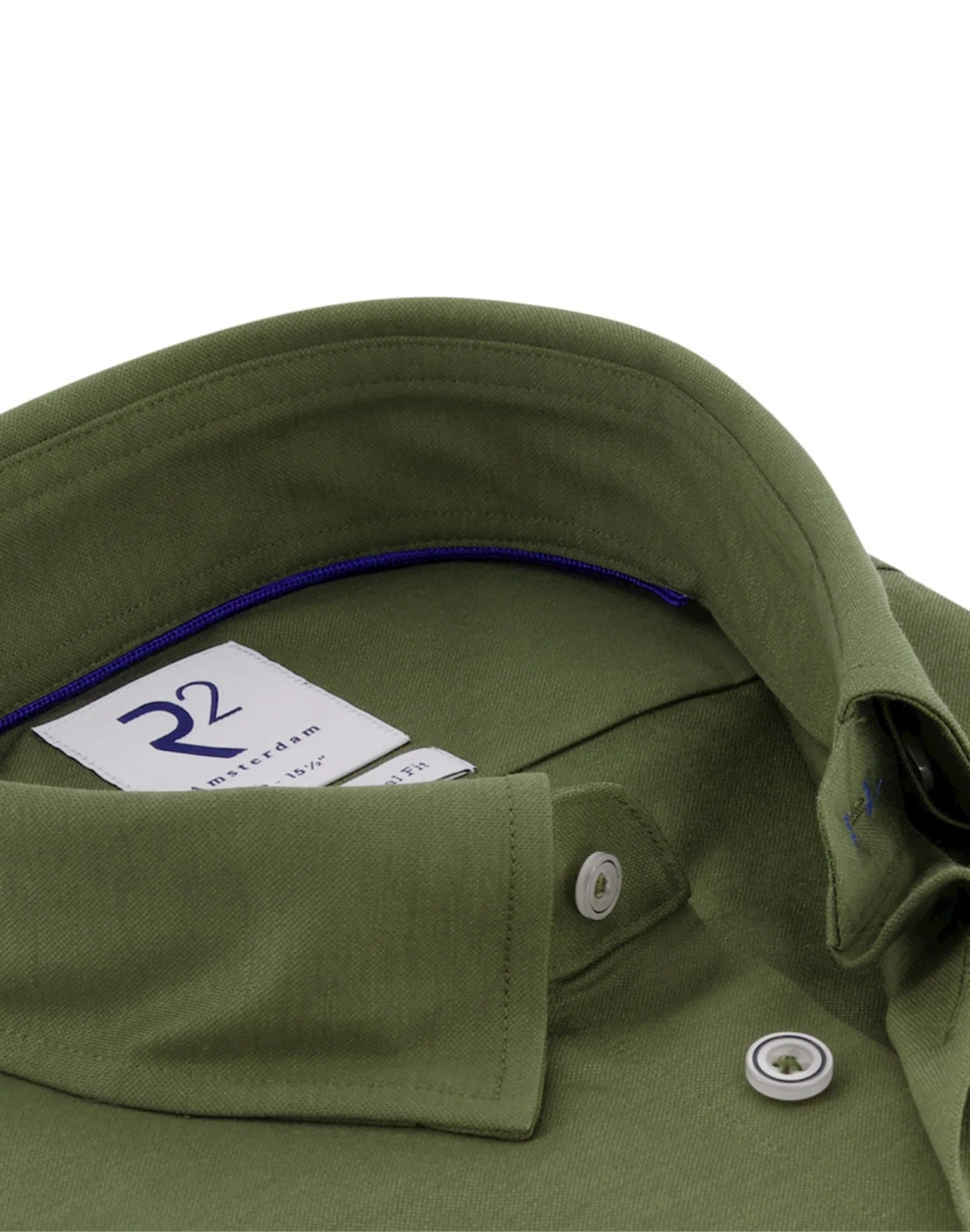 Brand Partner,R2 Amsterdam, R2 Amsterdam Green Knitted Pique Short Sleeve Shirt, Green, Large-44-Tag41