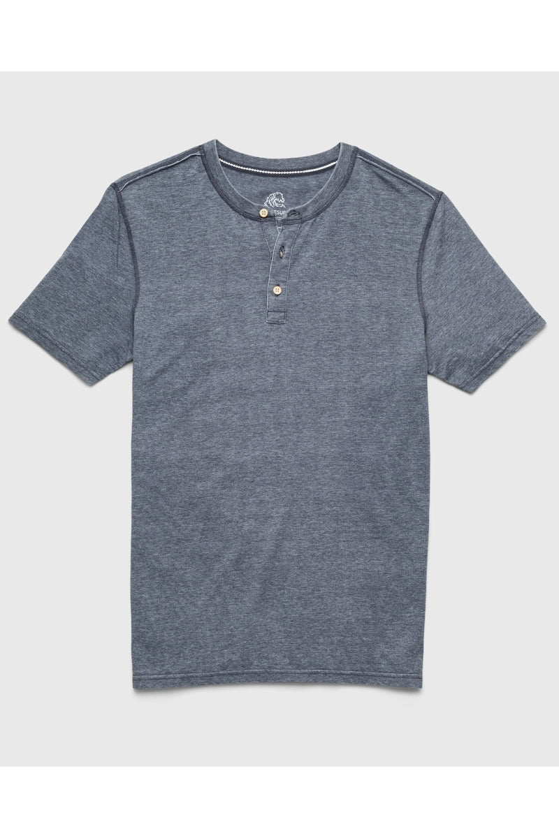 Wholesale,Surfside Supply, Surfside Supply Navy Burnout Dyed Soft Knit Henley, Blue, Small-40-TagS
