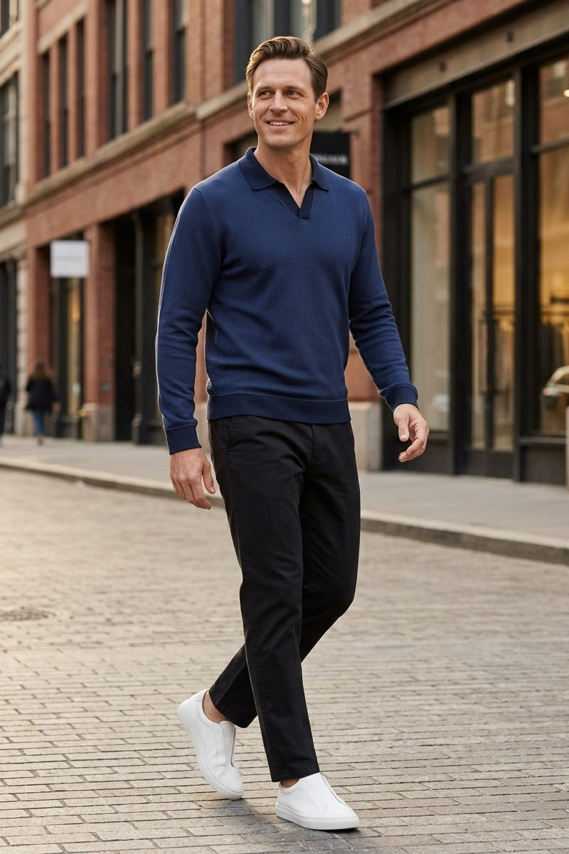 Wholesale,Twillory, Twillory Navy Performance Knit Sweater Polo, Blue, Medium-42-TagMLarge-44-TagLExtra Large-47-TagXLExtra Extra Large-50-TagXXL