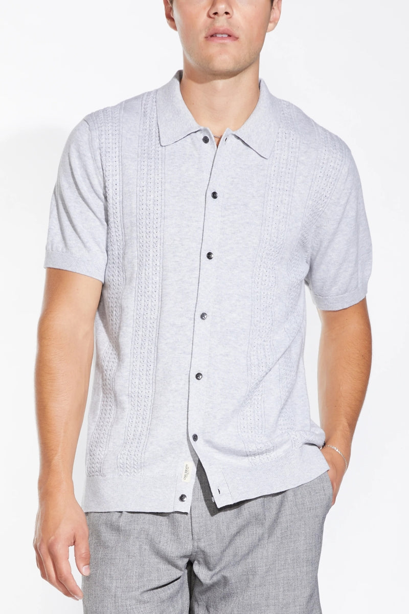 Wholesale,Civil Society, Civil Society Heather Light Grey Sweater Knit Textured Shirt, Grey, Medium-42-TagMLarge-44-TagLExtra Large-46-TagXL