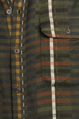 Bridge & Burn Olive Multi Stripe Shirt